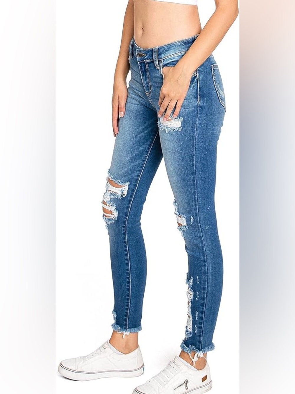 KanCan Medium Blue Distressed Skinny Jeans